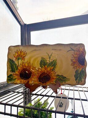 Tuscan Sunflower Serving Dish
